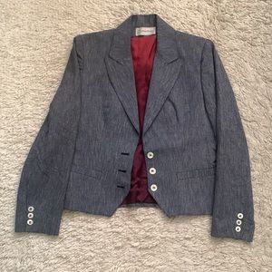 VINTAGE Denim Look Blue Blazer